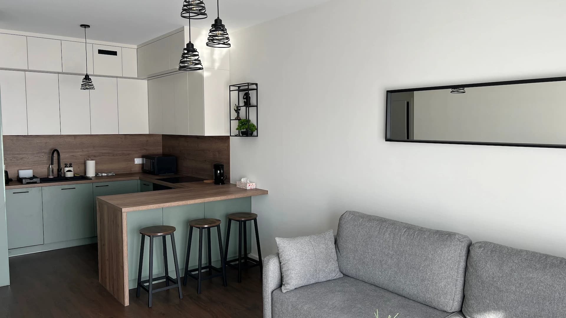 Widok salonu w apartamencie Rytm Kabaty Warszawa